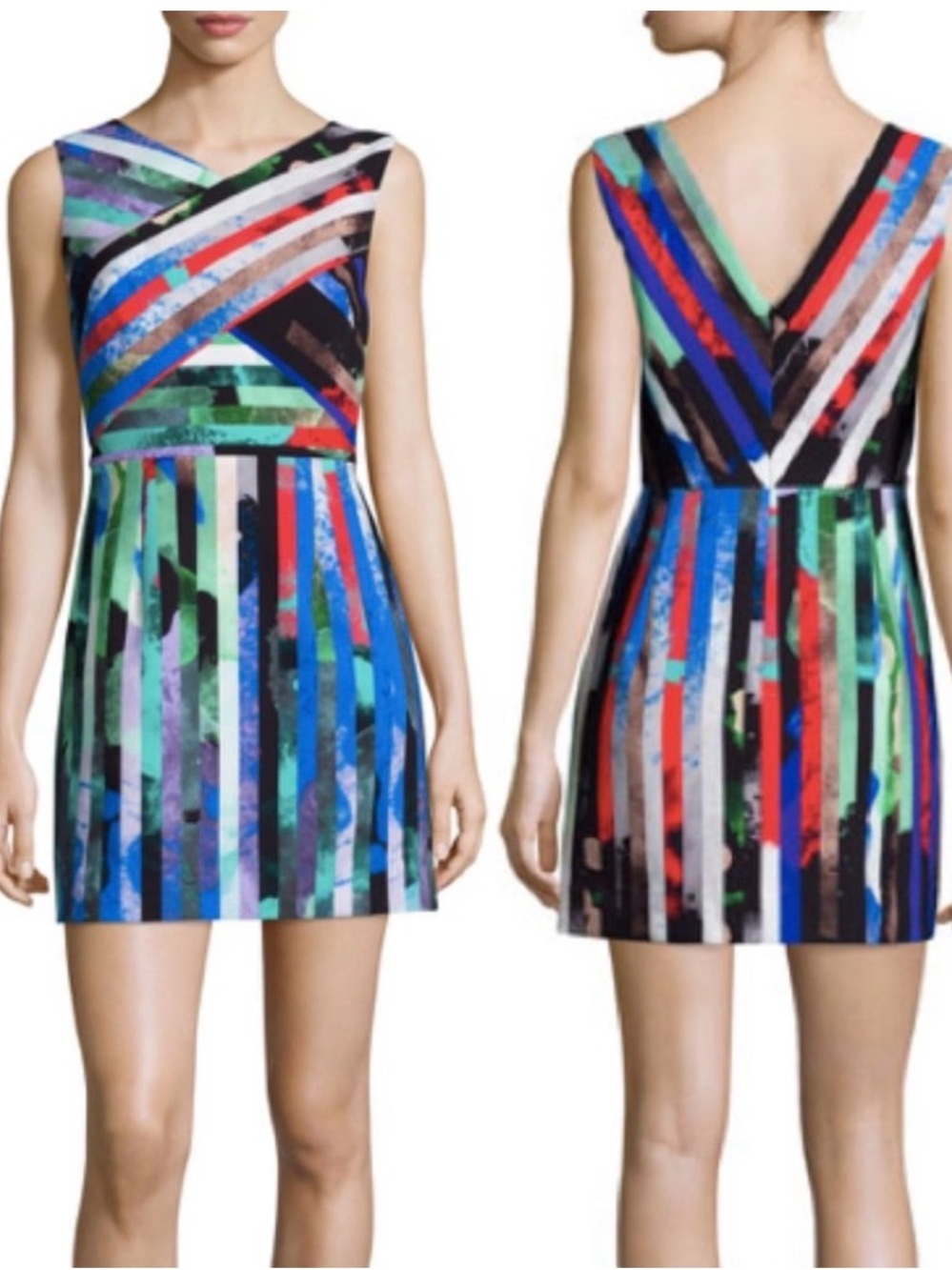 Milly Allison Dress in Mirage Stripe Multi, size 10